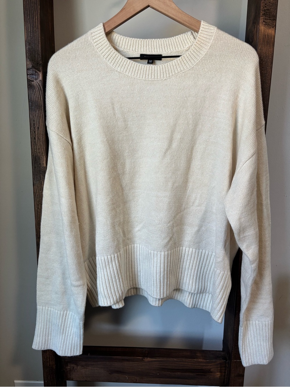 Dynamite Cream Knit Crewneck Sweater